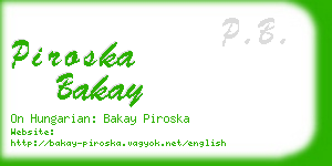 piroska bakay business card